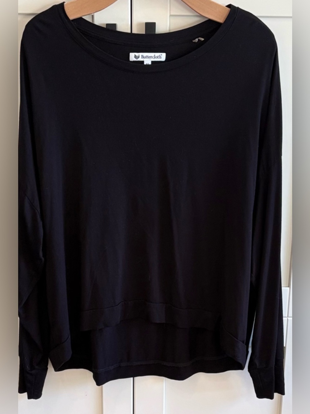 BUTTERCLOTH XLARGE / XL BLACK HIGH LOW STYLE LONG SLEEVE TOP "BAMBOO" GREAT PRE!